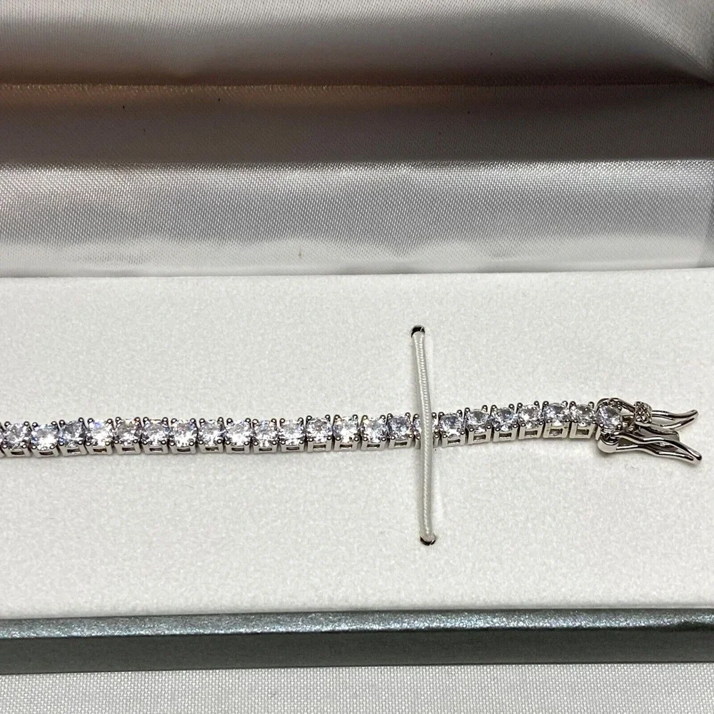 Cesca Vanna Dazzling Silvertone Tennis Bracelet 8